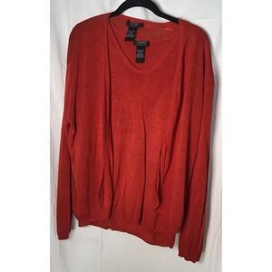 Studio Knits 3000 Red Knit Cardigan and Singlet Top Set - Size XL